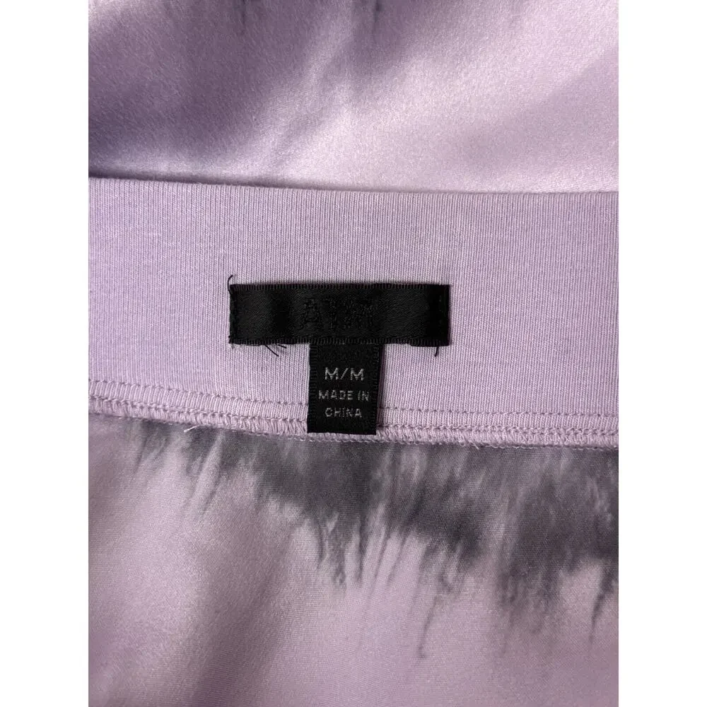 ATM Skirt Medium Womens Purple Tie Dye Silk Pullon A Line Midi Maxi